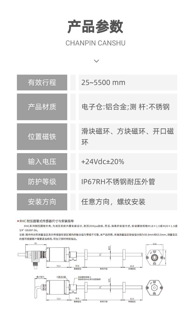 RHC磁致伸缩位移传感器(图12)